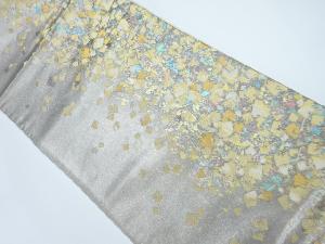 リサイクル　箔散らし抽象模様織り出し袋帯